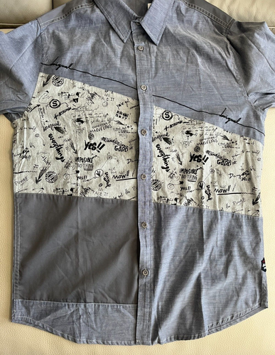 Desigual Men’s Patchwork Long Sleeve Shirt - Size L - MRSP$170 - Picture 5 of 11