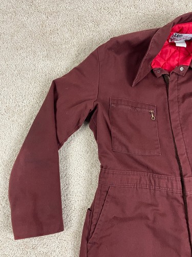 Vintage Lee Outerwear Coverall Mens Large Made in USA Ankle Zip Pocket Brown - Picture 3 of 23