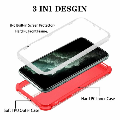 Silicone Shockporoof Case Hybrid Hard Cover For iPhone 13 12 11 Pro Max SE XR 8 - Picture 22 of 53
