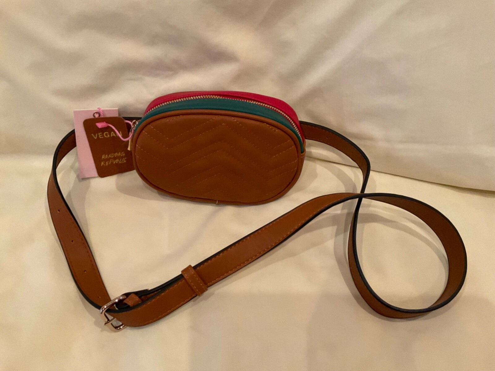 Handbag Republic Contemporary Belt Bag in Brown Color Block-image