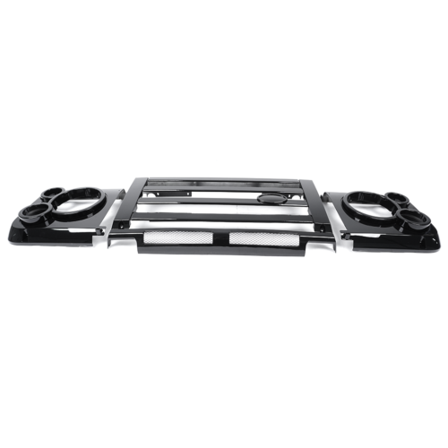 LAND ROVER DEFENDER FRONT SVX STYLE GRILLE & HEADLAMP SURROUND SET KIT BLACK UK - Picture 6 of 11