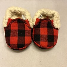Infant Slipper Shoes Red Plaid
