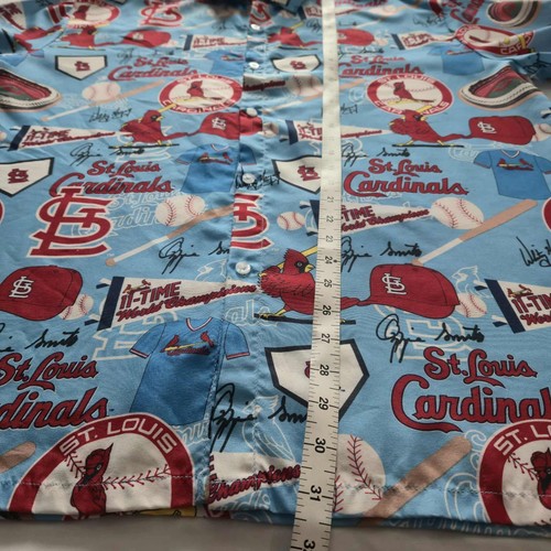 Vintage Mens XL St. Louis Cardinals Shane Co. All Over Button-Up Hawaiian Shirt - Picture 7 of 8