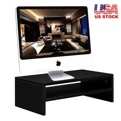 2 Tier Laptop Desktop Monitor Riser Tv Stand Desk Organizer