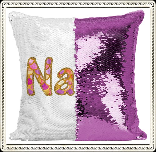 Mermaid Scales Name Cushion Cover Reversible Sequins Throw Pillow Personalised - Picture 13 of 13
