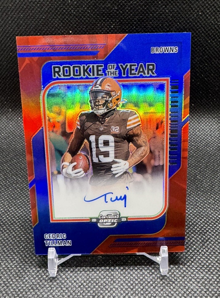 2023 Contenders Optic - CEDRIC TILLMAN Rookie Of The Year AUTO BLUE PRIZM 18/75