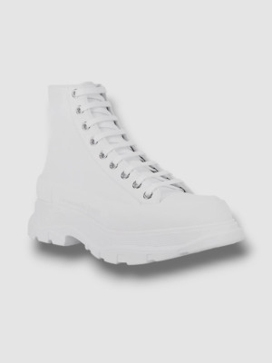 $995 Alexander McQueen Men's White Tread Slick Boots Shoes Size 45