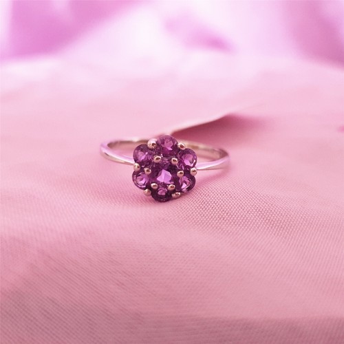 Genuine 100% Real Sterling Silver Rings Size 7, 8 ( Amethyst,Topaz) R87 - Picture 2 of 9