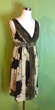 Adrianna Papell Women Size 6 100% Silk Embellished Spring Wedding Guest Dress ￼