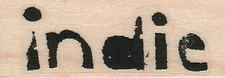 Indie 3/4 x 1 3/4" Rubber Stamp, Mixed Media Stamp, Word/Phrase Stamp