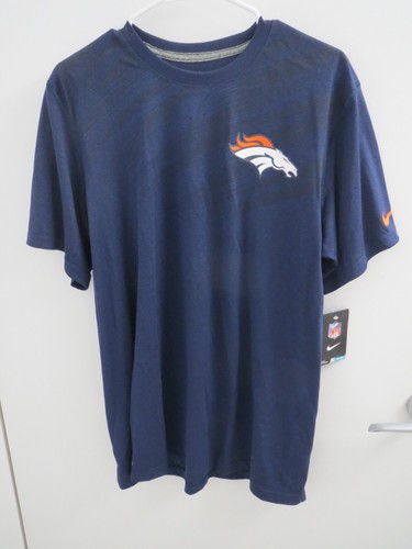 Nike Dri-Fit Denver Broncos, 100 % Polyester, Medium marineblaues T-Shirt neu mit Etikett - Bild 1 von 8