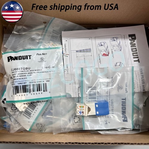 Panduit Giga TX Cat6 Network jack CJ688TGIW CJ688TGBU CJ688TGGR CJ688TGBL Qty 50 - Afbeelding 15 van 42