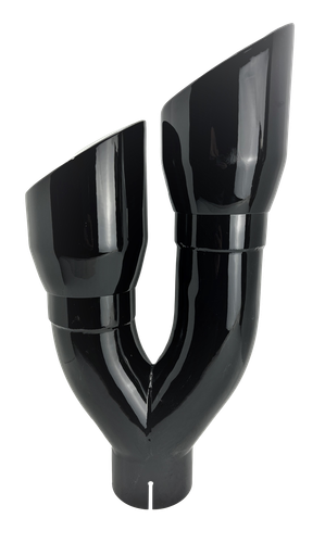3" IDX4"X16" -Dual Double Wall Slant Cut S/S Gloss Black Exhaust Tip 1690BK - 第 1/8 張圖片
