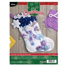 Bucilla Felt Stocking Applique Kit 18" Long Frosty Night 86703
