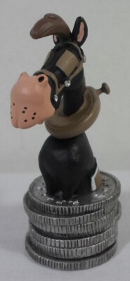PLASTOY 2009 LUCKY LUKE 3'' BLACK HORSE BUST ON STAND PVC FIGURE FIGURINE UNUSED