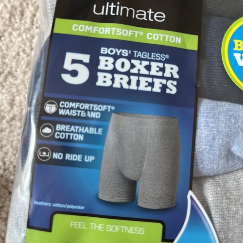 Hanes Boys' Tagless Ultimate Boxer Briefs Comfortsoft Cotton 5-Pack XL 18-20 NEW - Picture 4 of 6