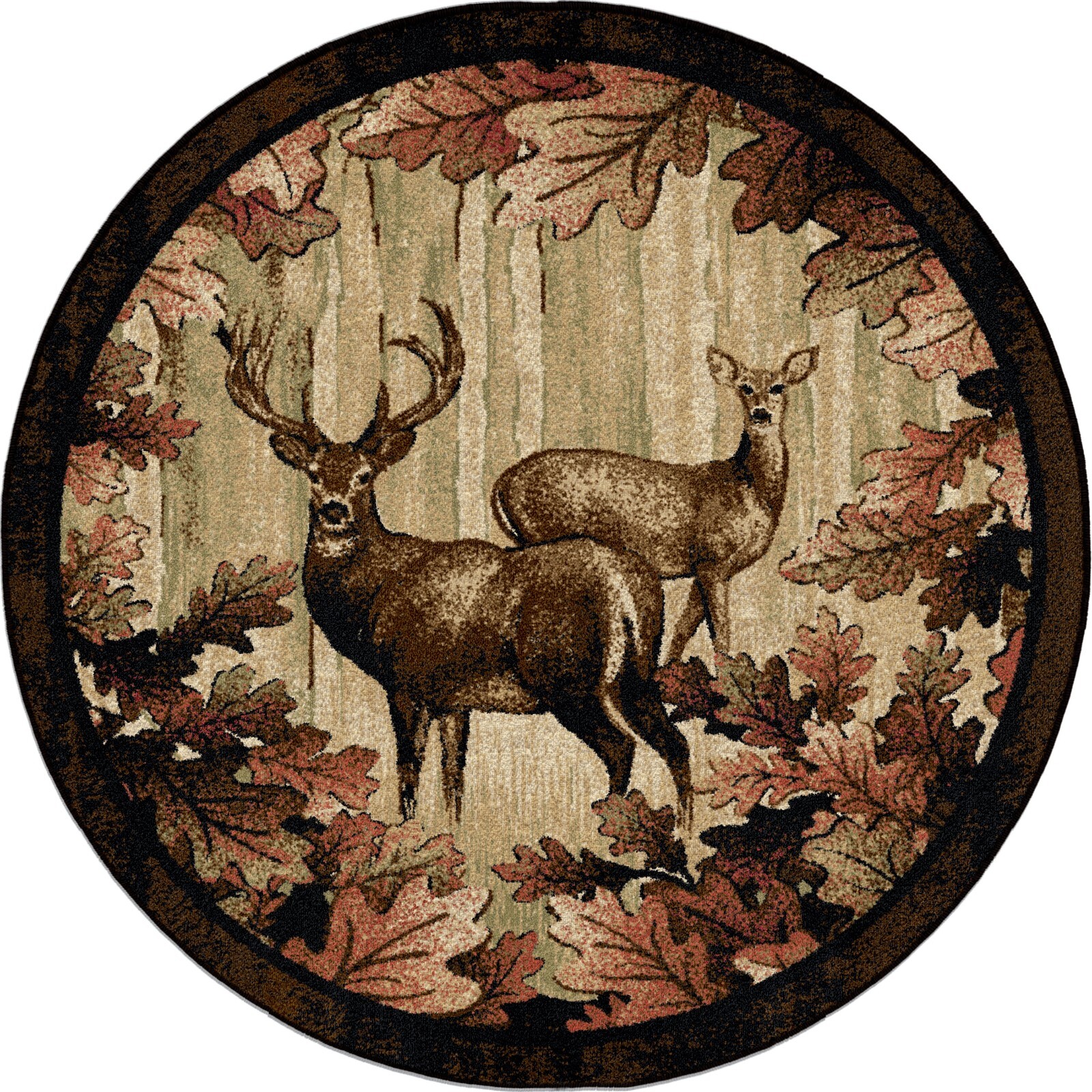 Whitetail Woods Cabin Area Rug Lodge Deer Buck Doe Antler *FREE ...
