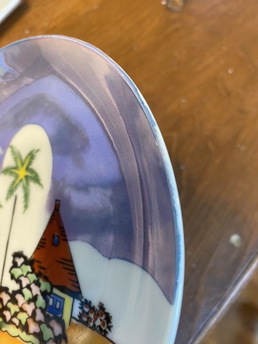 Piatti Lusterware Giapponesi Vintage Palme Tropicali Spiaggia 6 Pollici - Foto 11 di 11