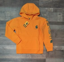 New! Youth Boy's Carhartt Pullover Logo Hooded Sweatshirt Hoodie S M L XL