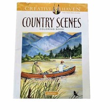 Creative Haven ADULT COLORING BOOK. Country Scenes.