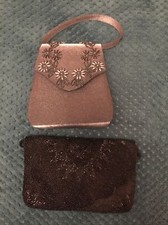 Two Clutch Bags Black & Dark Grey 
