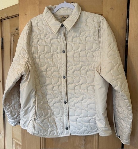 Woolrich Women’s X-Large Cream Quilted Jacket Snap Up Collared Pockets