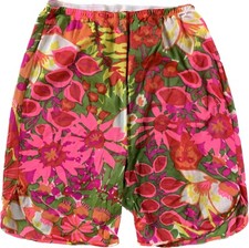 Vintage 60s multicolor bright neon tropical jungle floral nylon boudoir shorts