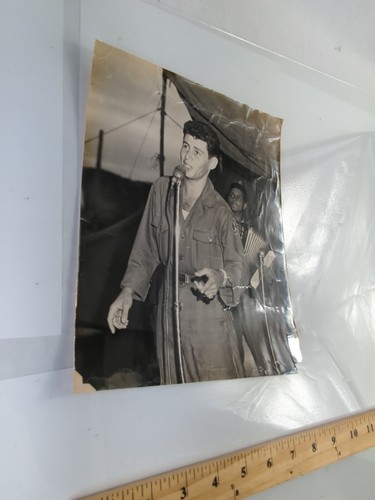 Vintage Photo August 21 1952, Eddie Fisher Singing for US Army USO Korea 9x7.5 - 第 4/14 張圖片