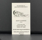 VRHTF BUSINESS CARD OF GEOFF STUNKARD PHOTO JOURNALIST-QUARTER MILESTONES MAG