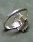 Vintage Sterling Silver Shell Ring Signed I.P. Leaf Feather — photo 5