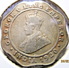 1920  INDIA - BRITISH 4 ANNA  COIN - # 49/2/25