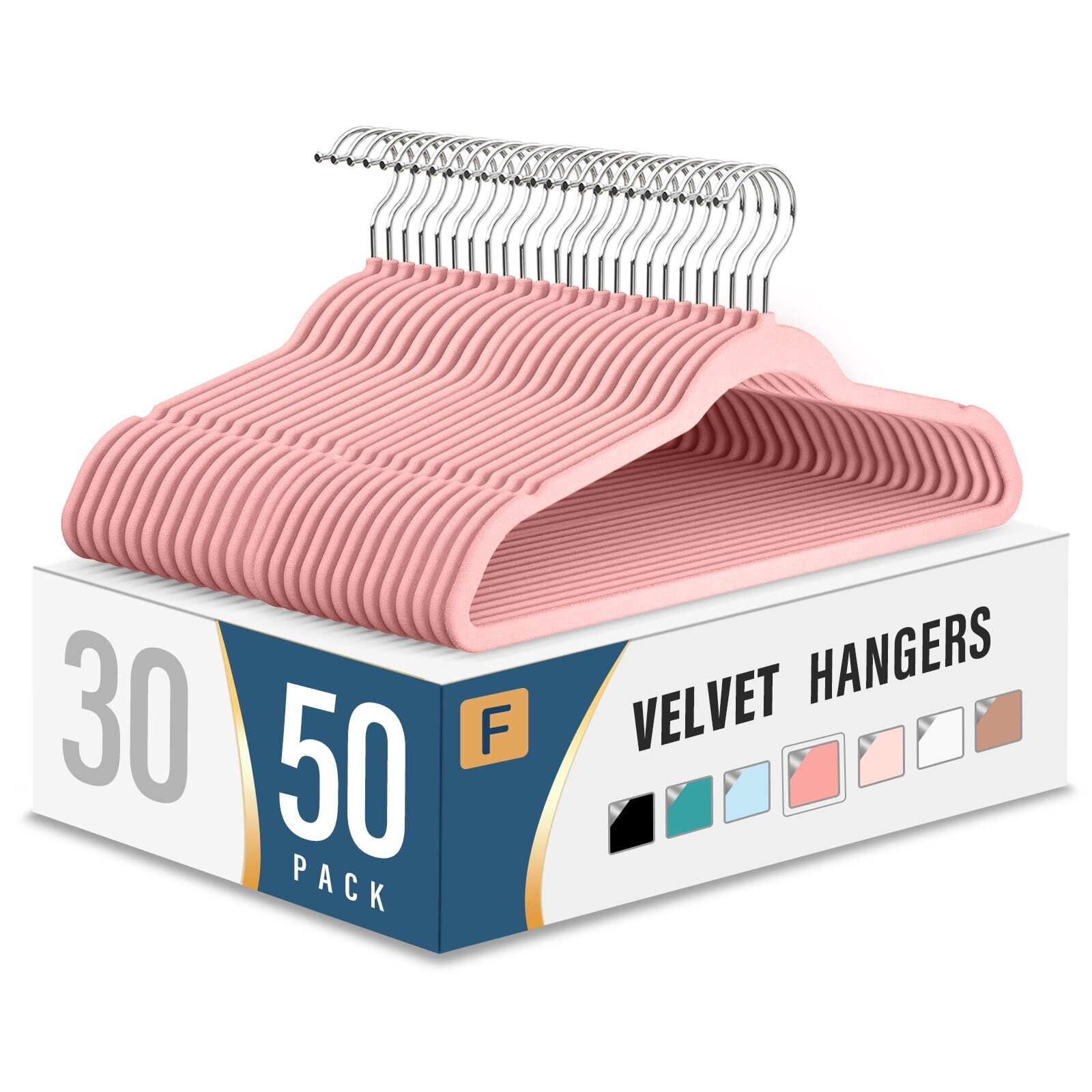 Velvet Clothes Hangers 50 Pack Heavy Duty Durable Suit Hanger Vibrant Colors