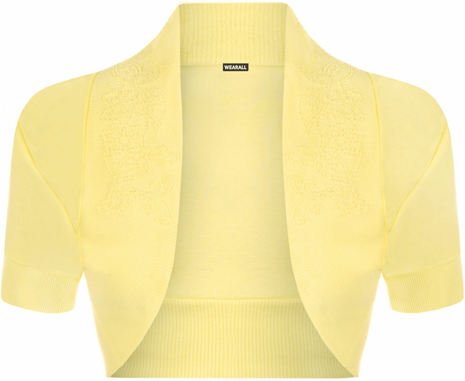 New Women's Beaded Cropped Short Cap Sleeve Shrug Bolero Cardigan Top