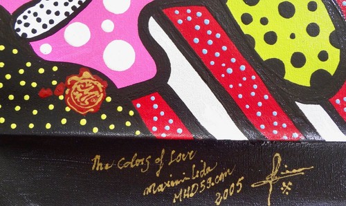 Lienzo grande pintura de amor ""EL COLOR DEL AMOR"". ARTE CONTEMPORÁNEO MARIPOSA. - Imagen 12 de 12
