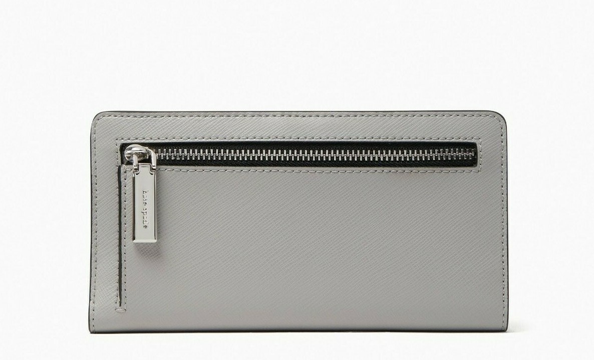 New Kate Spade Staci Colorblock Large Slim Bifold wallet Leather Nimbus