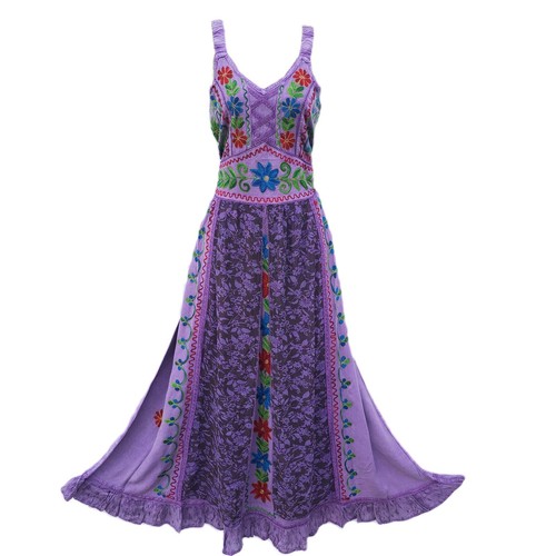 Maxi Dress Medieval Hippie Renaissance Boho Embroidered One Size 12 14 16 - Picture 61 of 66