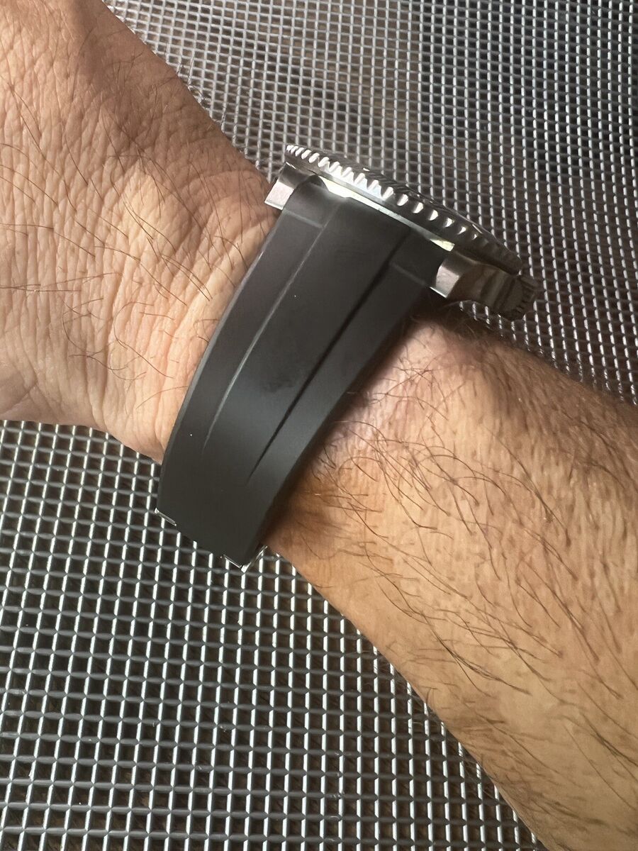 21mm BLACK Caoutchouc Vulcanized rubber Strap 41mm Rolex 21mm BLACK Caoutchouc Vulcanized rubber Strap 41mm Rolex