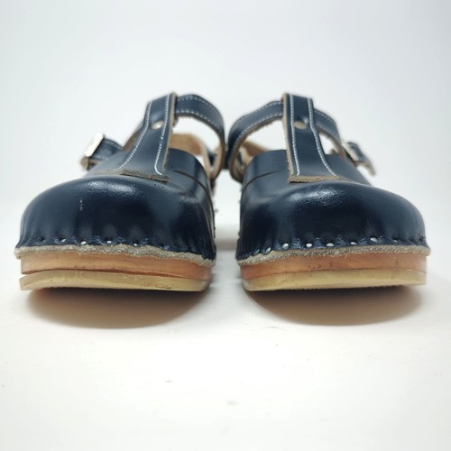 Vintage Bastad Original Clogs 38 7.5 Blue Wood Sweden - Picture 4 of 10