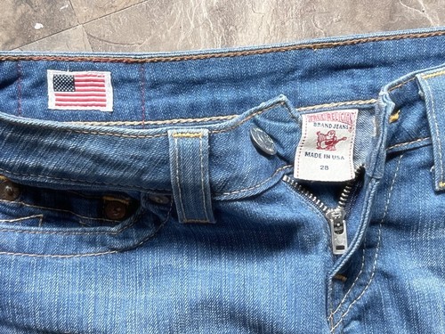 True Religion Allie Size 28 Wide Cuffs Wide Leg Hot Denim Short Shorts USA - 第 4/4 張圖片