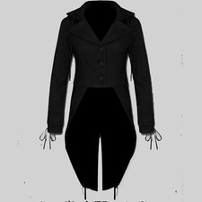 GOTHIC STEAMPUNK TAIL COAT TAILCOAT HOODIE Limited Edition black cotton