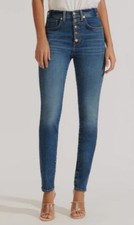  248 Veronica Beard Women's Blue Skinny Fit High Rise Denim Pants Jeans Size 24