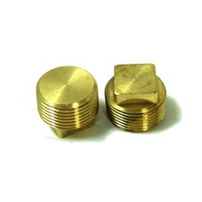 2 x 3/4" Threaded Square Headed Brass Stop Plug Solid Blank End Cap - PACK OF 2