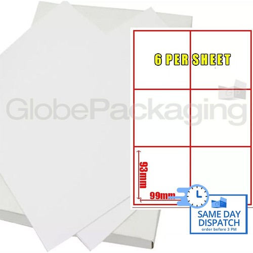 10 fogli di etichette indirizzo stampante - 6 per pagina foglio - Foto 1 di 5