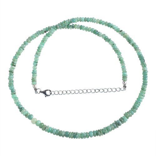 Natürliches Grün Smaragd 4-5mm Schlicht Rondell Perlen Kette 18 " Strand Damen - Bild 5 von 6
