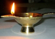 2 Brass Diyas Oil Lamps Diya For Hindu Puja Religious Item Christmas Gift Home