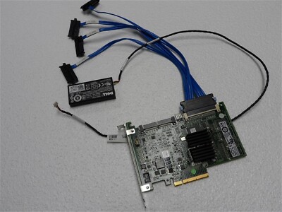 DELL SERVER RAID PERC 6I PCI & 4 DROPS CABLE T610 T7500 T7400 T5500 T5400 SC1430