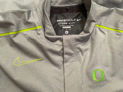 NIKE Golf Storm Fit Gray OREGON DUCKS Seam Sealed Rain Jacket mens XL 484131 - Picture 4 of 8
