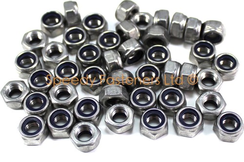 Tuercas de bloqueo Nylock de acero inoxidable m4 m5 m6 m8 m10 m12 m14 azul nailon metal - Imagen 3 de 3