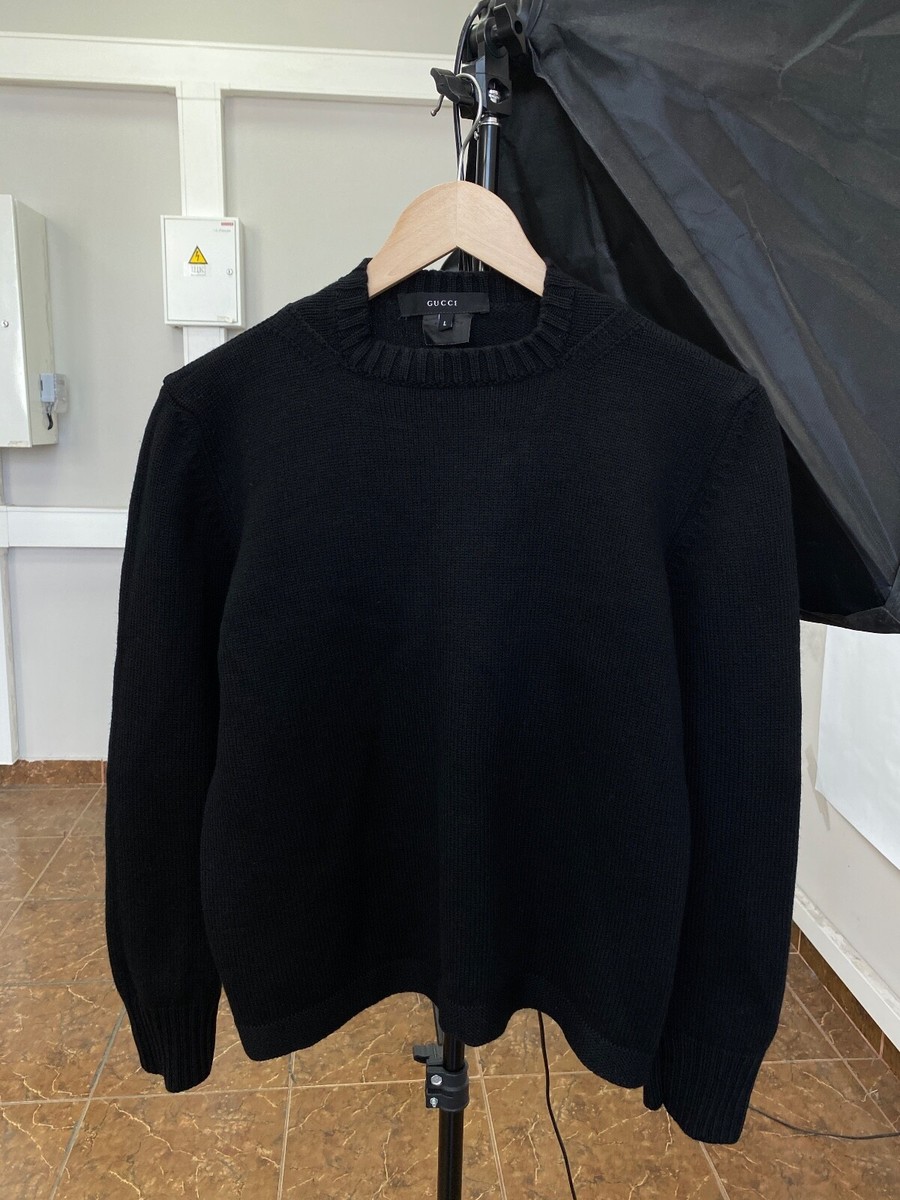 Gucci knitted sweater for women’s S-M GUCCI Love Parade metallic jacquard-knit cotton-blend