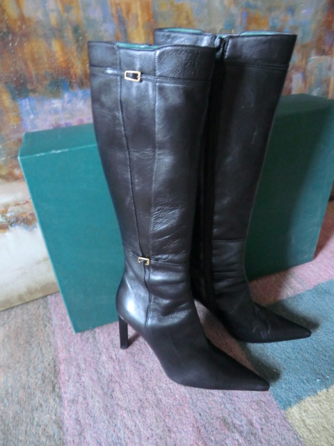 ITALY NAPA LEATHER HIGH SHAFT BOOTS BLACK US 9 ITA 39.5 BORGO DEGLI ULIVI NWB ITALY NAPA LEATHER HIGH HIGH HIGH SHAFT BOOTS BLACK US 9 ITA 39.5 BORGO DEGLI ULIVI NWB e6fcb8